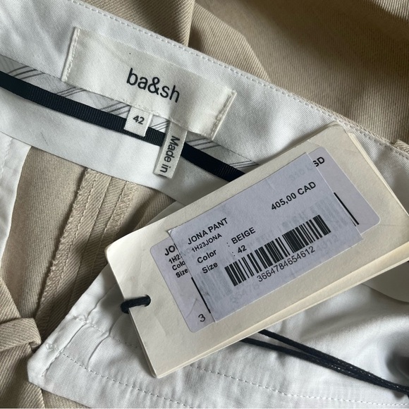 NWT ba&sh Jona Tailored Trousers Wideleg in beige - Picture 16 of 16